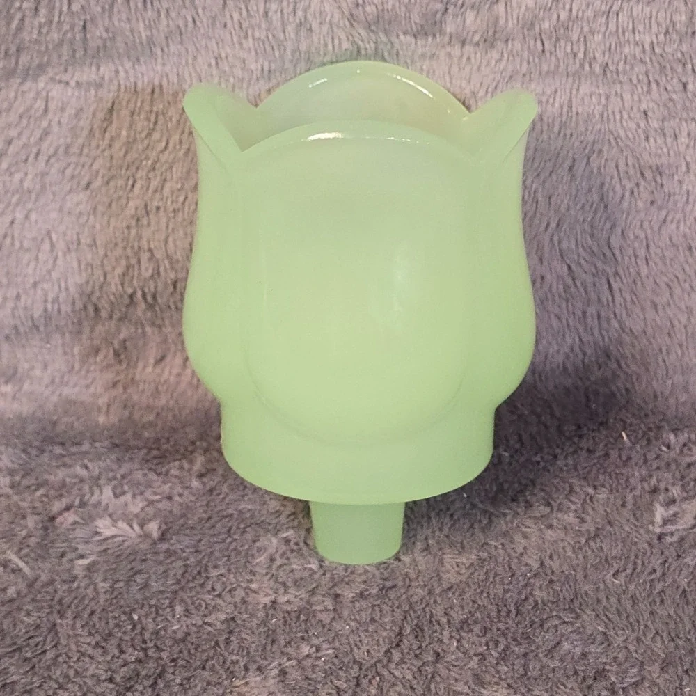 Vintage Jadeite Tulip Votive Candle Holders With Peg Base Set Of Two